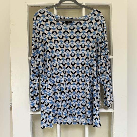 JM Collection Geometric Patterned Blouse - Picture 1 of 2